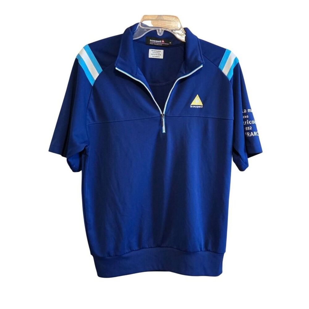 Le Coq Sportif Mens Golf Blue Quarter Zip Polo PGA outdoor France outdoor
